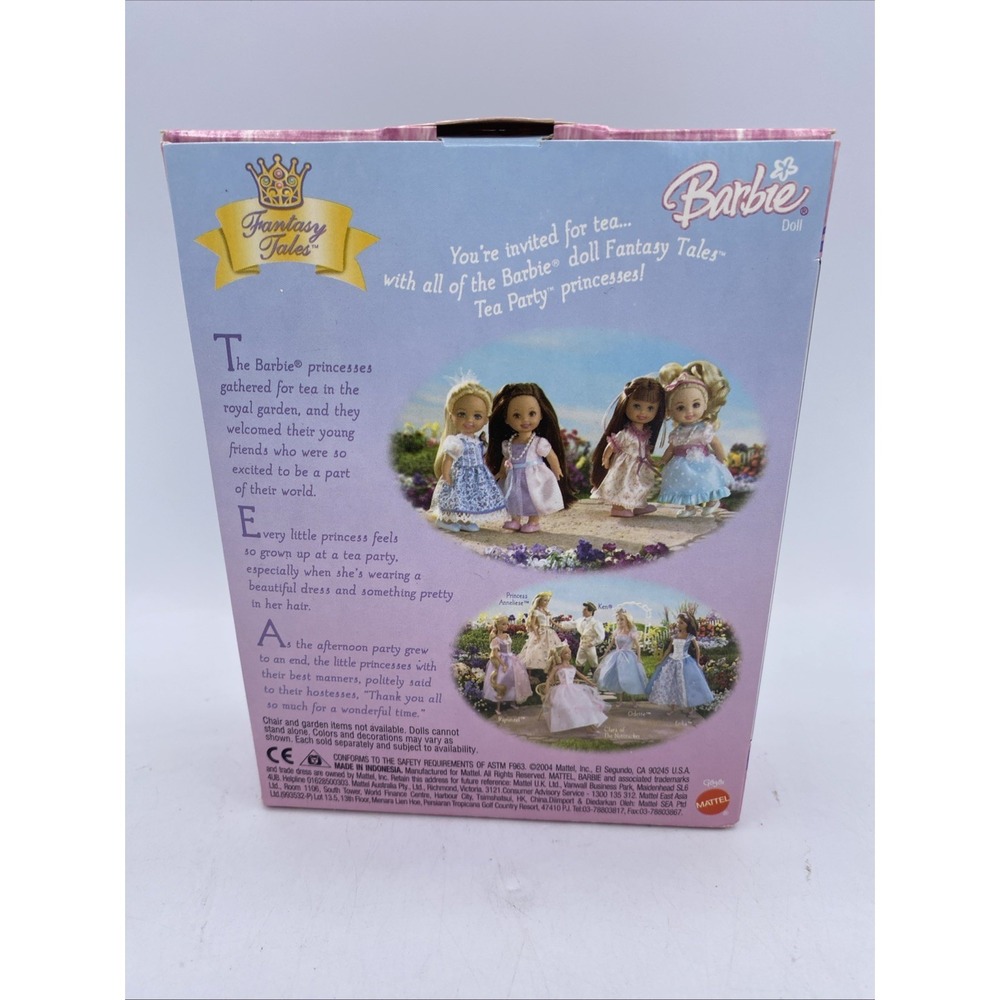 2004 Barbie Kelly FANTASY TALES TEA PARTY Pink/Blue Gown G8381 NRFB - Picture 8 of 14